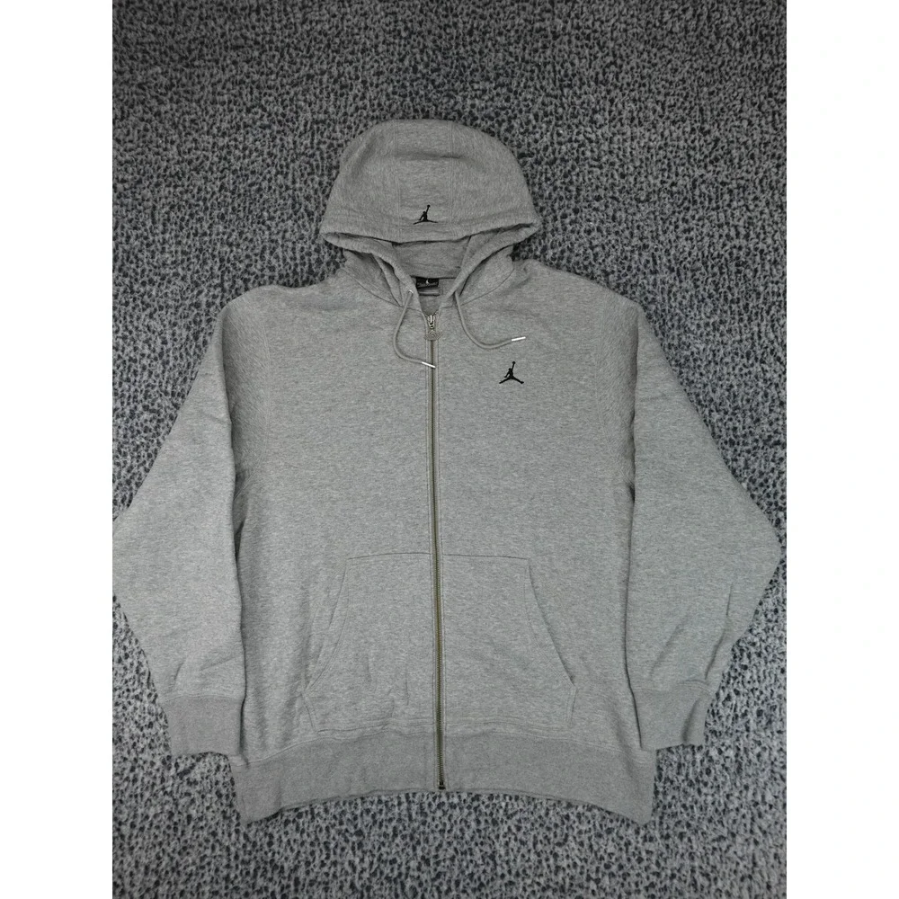Jordan Full Zip Hoodie Mens Large Gray Jumpman Logo 355370-063 SAMPLE